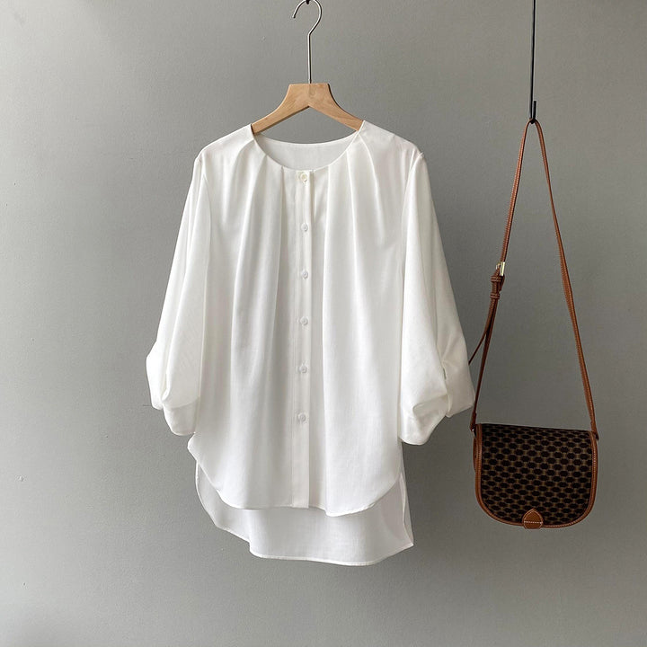 Dame bluse top med elegant knapdetaljer Stilla