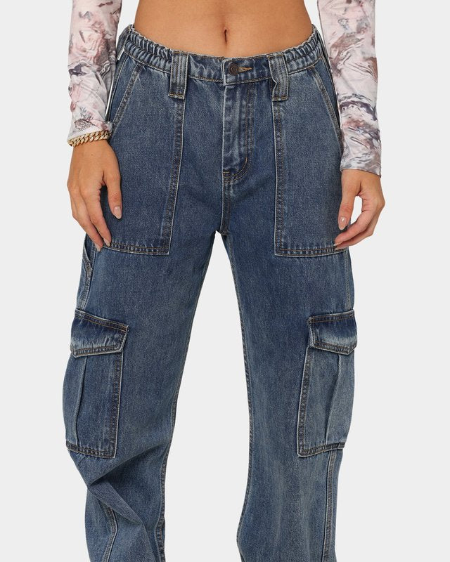 Dame Cargo-Jeans i afslappet vintage-stil Stilla