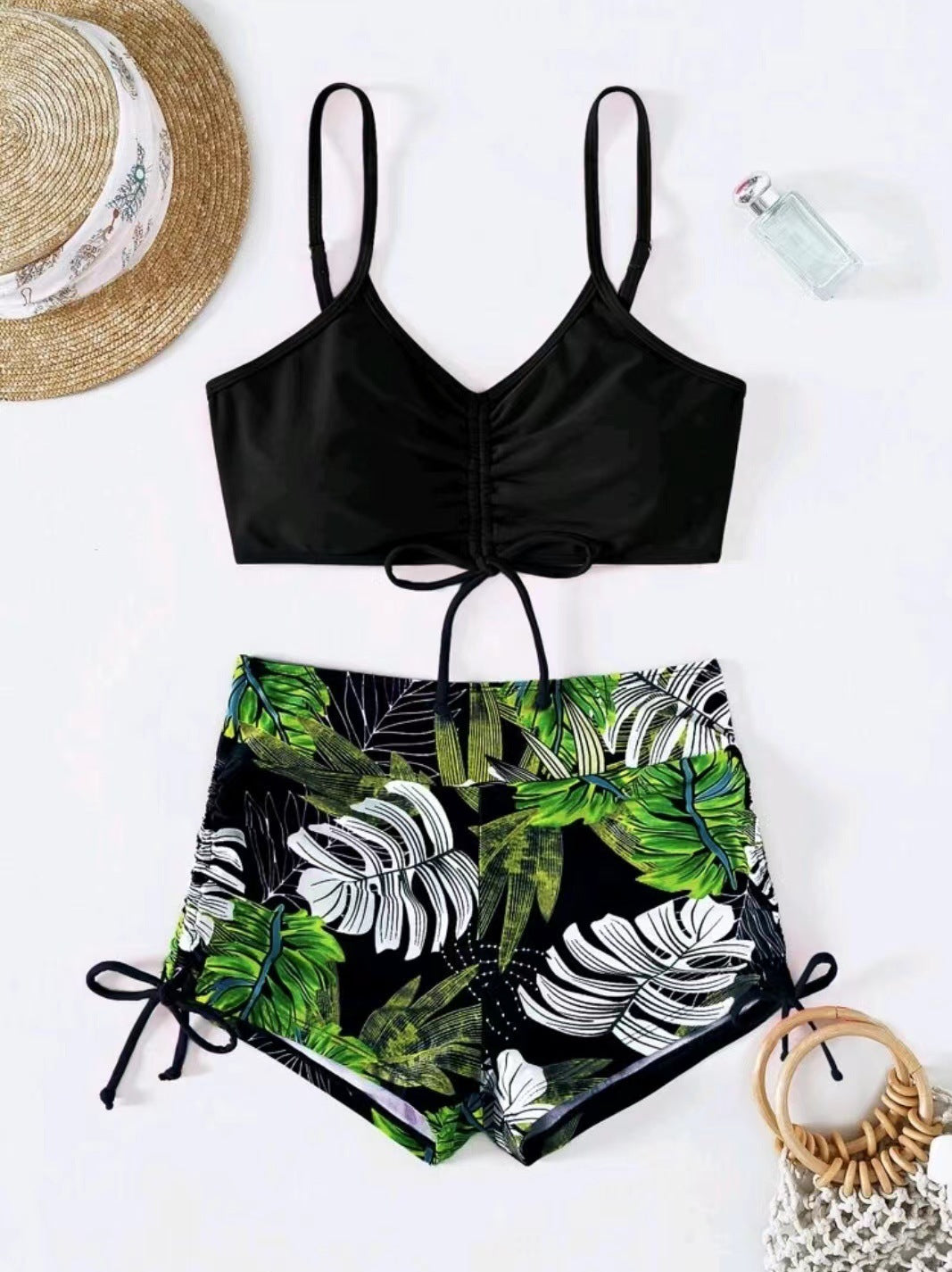 Dame Bikini-sæt med blomsterdesign og justerbare stropper Stilla