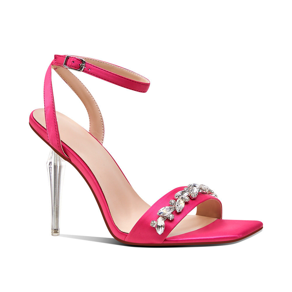 Femme elegant High Heel Sandaler med Strass accenter Stilla