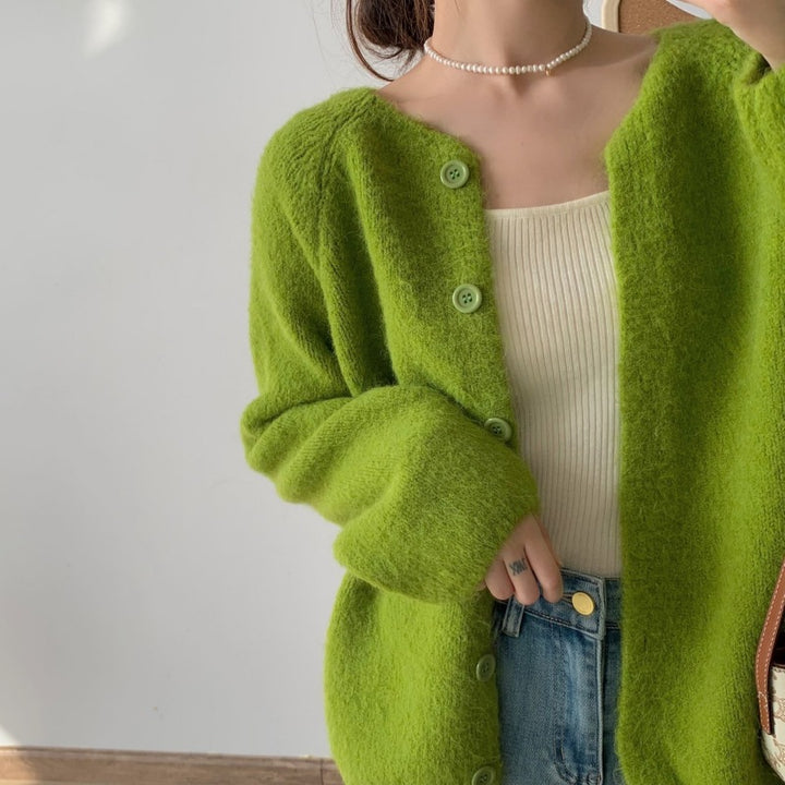 Dame Cozy Cardigan med Knapper og Løs Pasform Stilla