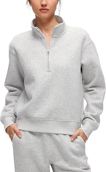 Dame sporty fleece pullover med ståkrave Stilla