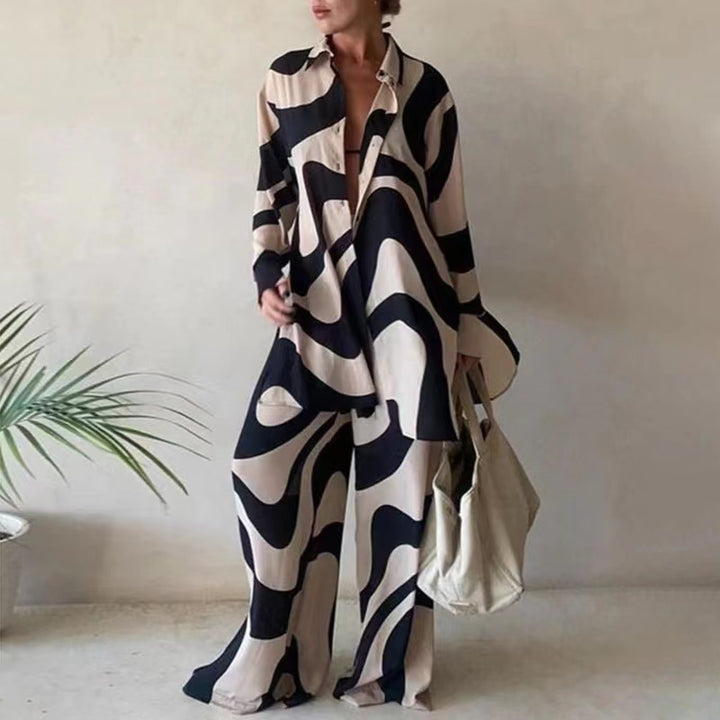 Femme Relaxed Fit Pyjama-Sæt med abstrakt mønster Stilla