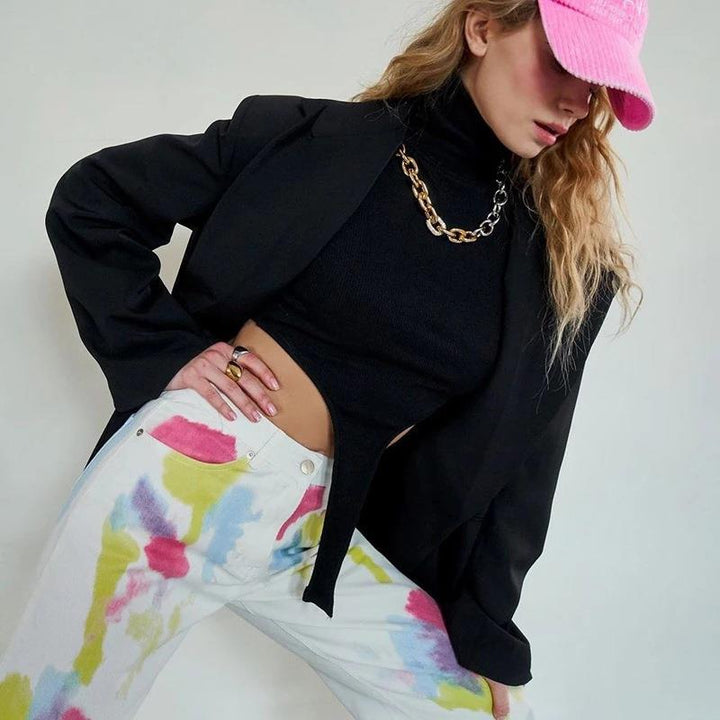 Dame Langærmet Bodysuit med kreativ Cut-Out-Design Stilla