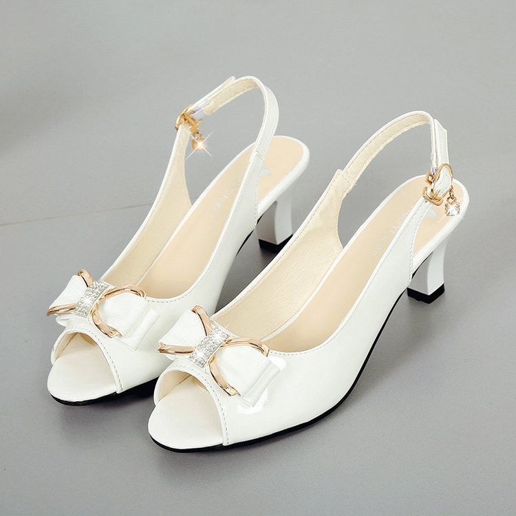 Dame Slingback-pumps med dekorativ sløjfe-design og komfortabel blokhæl Stilla