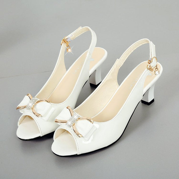 Dame Slingback-pumps med dekorativ sløjfe-design og komfortabel blokhæl Stilla
