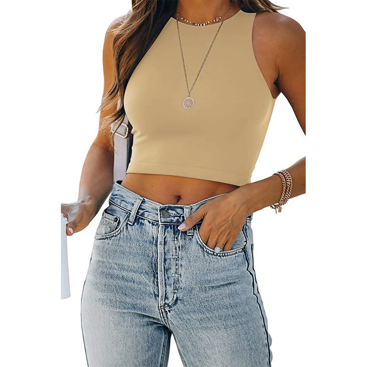 Dame Crop-Top med figurnærende snit og Racerback-design Stilla