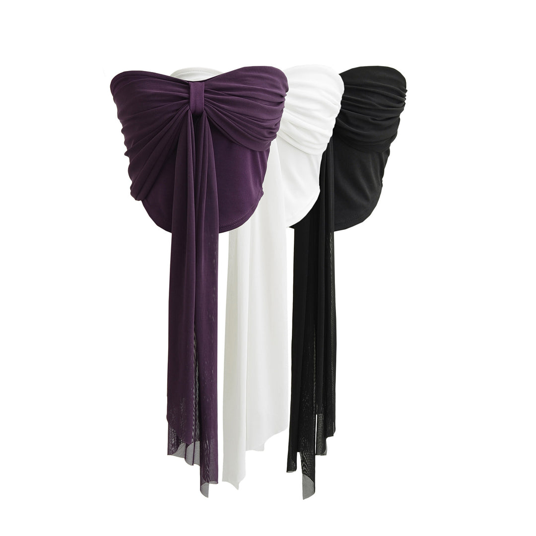 Dame Bandeau-bluse med elegant drapering og justerbar knude Stilla