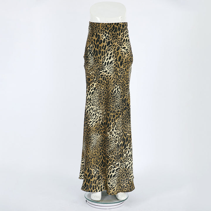 Damer Maxikjole med elegant leopardmønster og høj slids Stilla