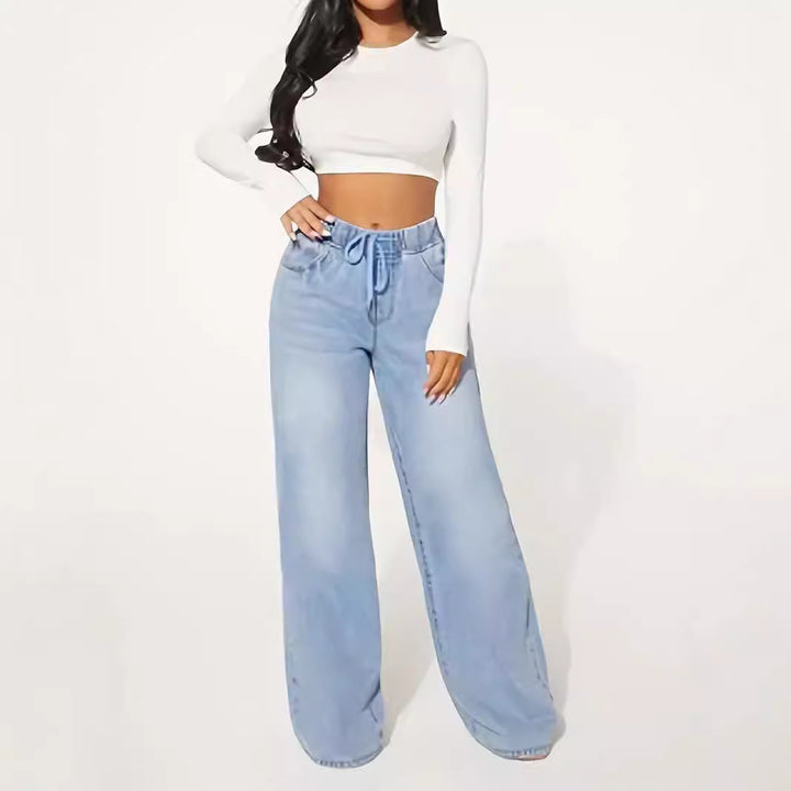 Dame løse højtaljede jeans Stilla