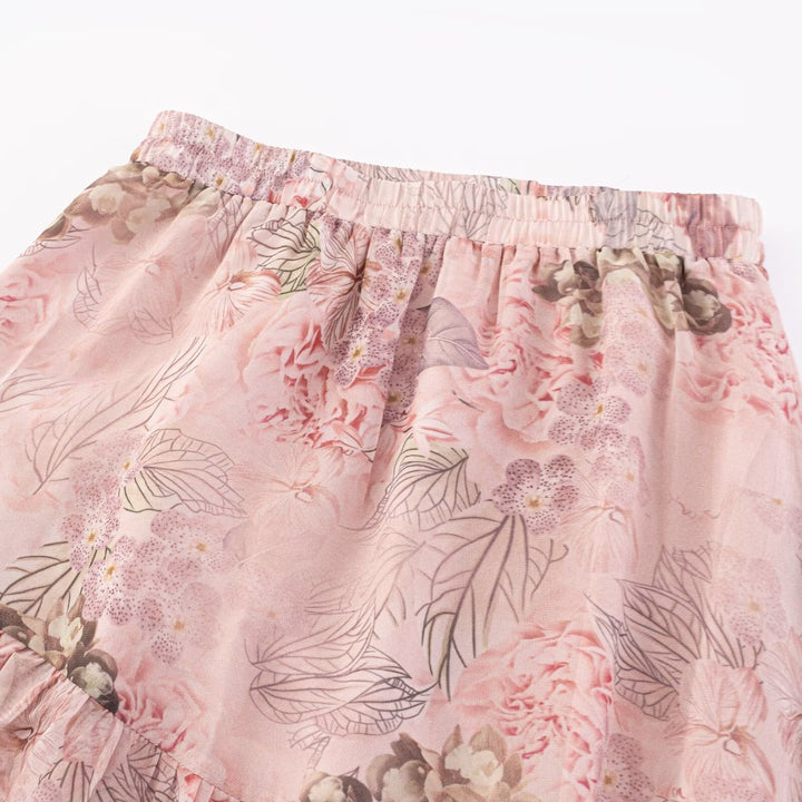Dame ruffle sommer skirt i floral design Skovae