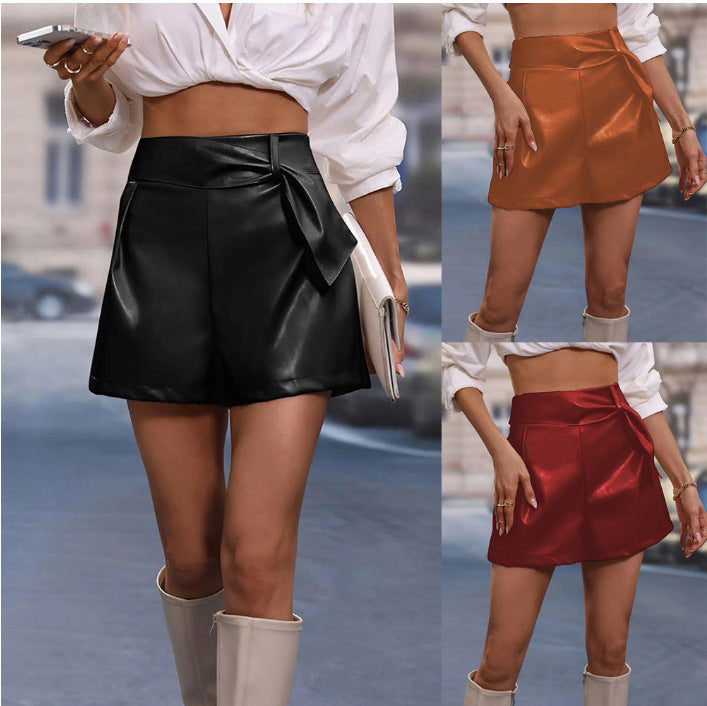 Dame Højtaljeret Mini Skirt med Sløjfedetail Stilla