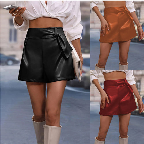 Dame Højtaljeret Mini Skirt med Sløjfedetail Stilla