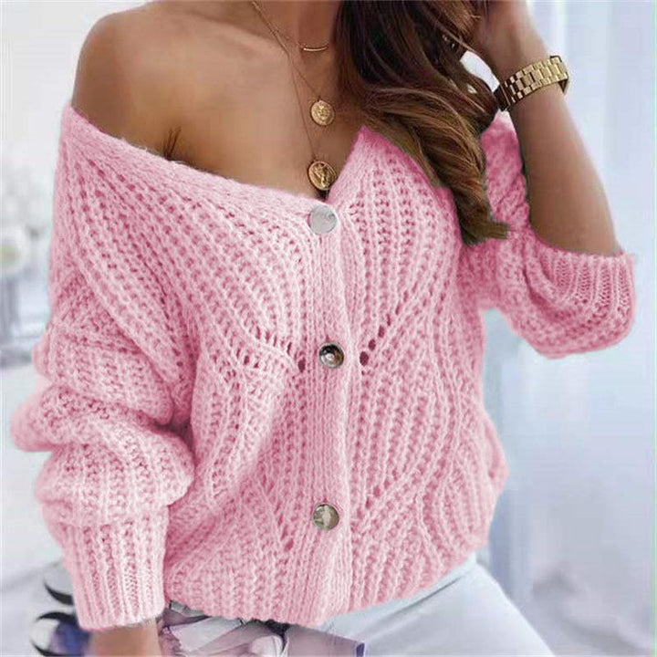 Dame chunky strik cardigan med fordelagtigt åbent design og dekorative knapdetaljer Stilla