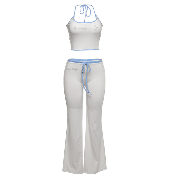 Dame Sporty two-piece set with bra and wide-cut pants Skovae