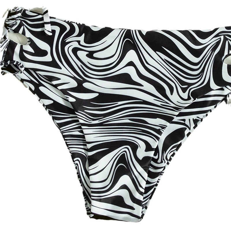Dame trekant bikini med justerbare bånd og elastisk design Skovae