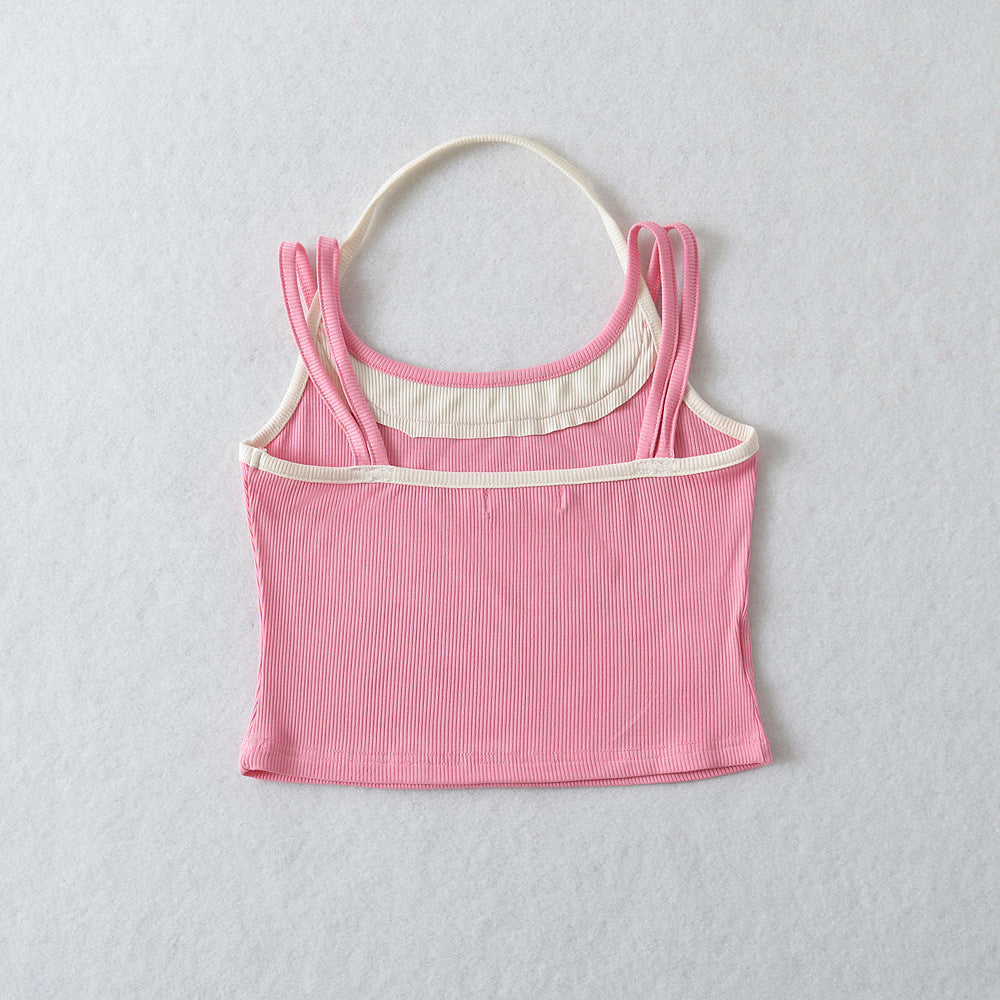 Damer sporty cropped top med raffinerede stropdesigns og elastisk stof Stilla
