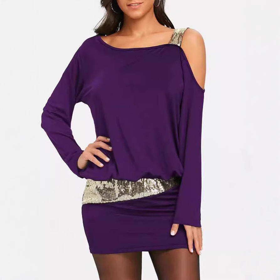 Femme Elegantes og funklende top med off-shoulder design Stilla