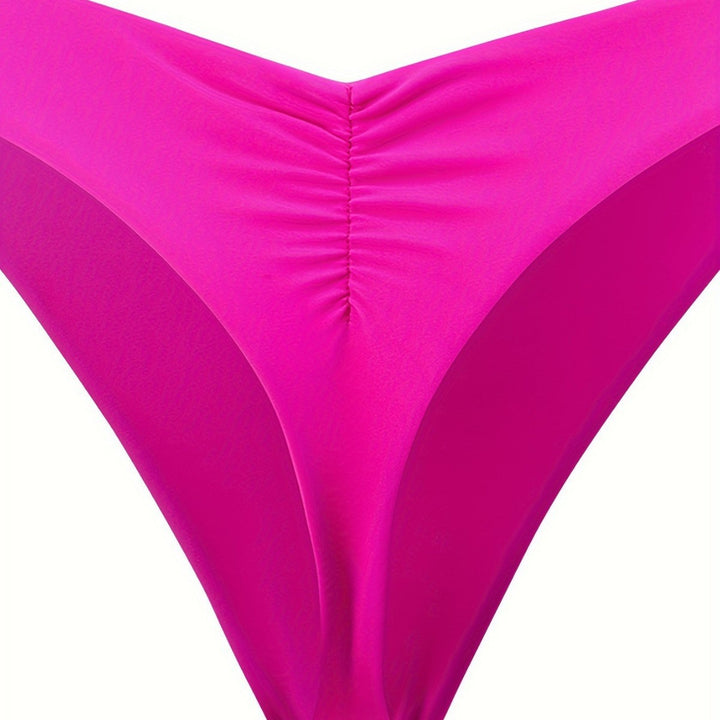 Dame bikini-bukser med sidelæggede volantdetaljer og høj skæring Skovae