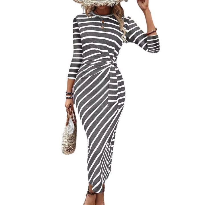 Dame Lang Strandkjole med Wrap-Design Stilla