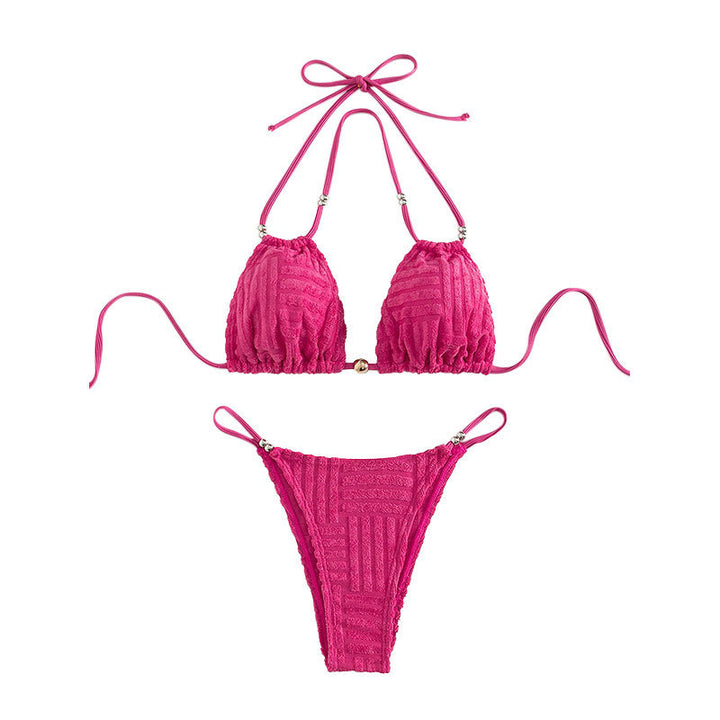 Dame trekant bikini med struktureret overflade og justerbare stropper Skovae