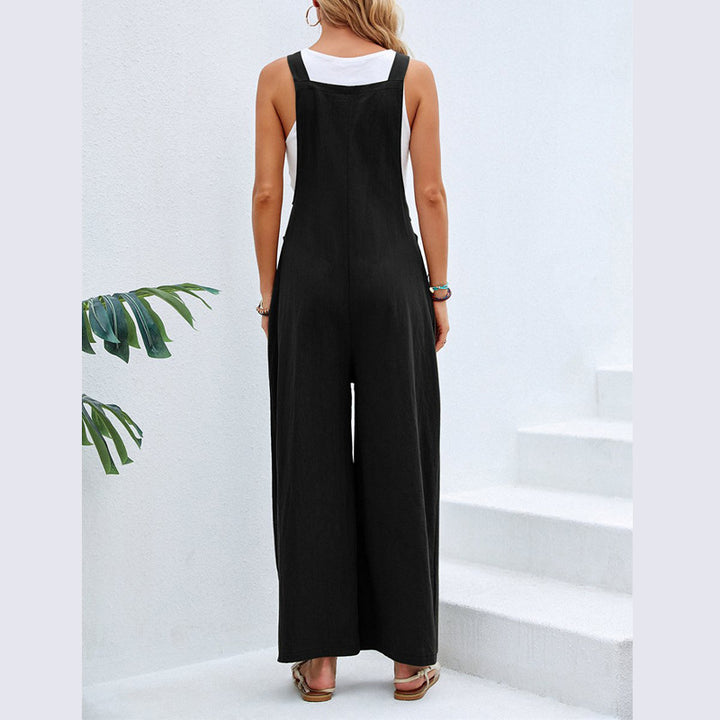 Dame bredskåret dungaree med justerbare stropper Stilla