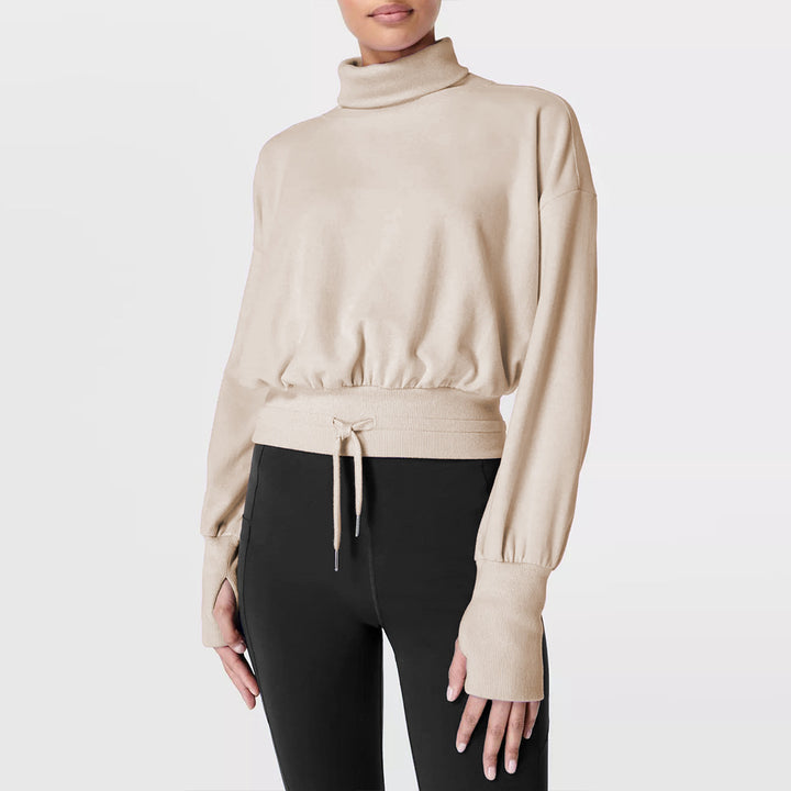Damer afslappet sweatshirt med høj krave og elastisk bund Stilla