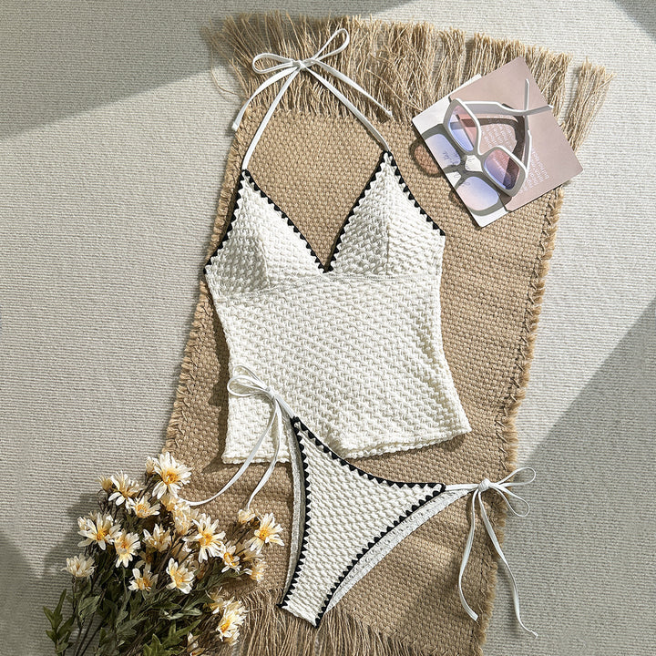Dame hækle bikini sæt med mode V-udskæring Skovae