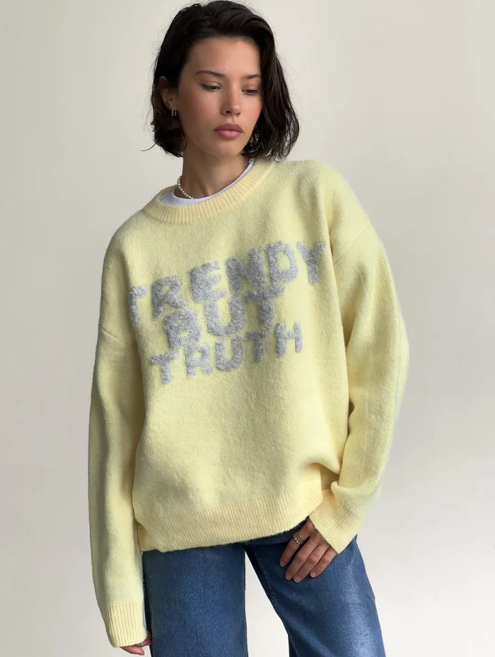 Kvindernes moderne sweater med iøjnefaldende bogstaver Stilla