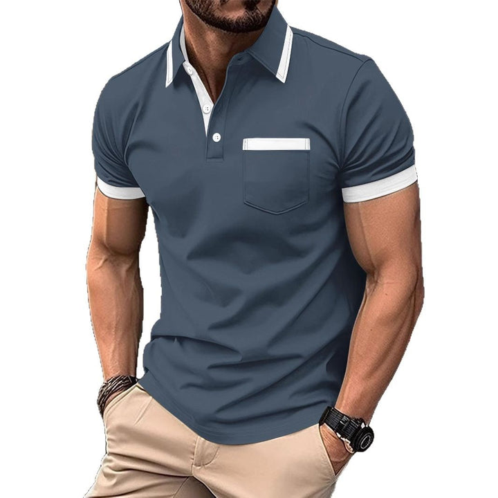 Herrer moderne Polo-shirt med kontrastkrave Stilla
