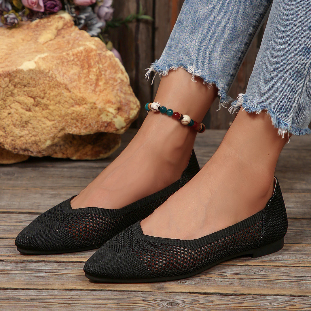 Kvinder Åndbar Mesh Spidse Tå Ballerinaer Stilla