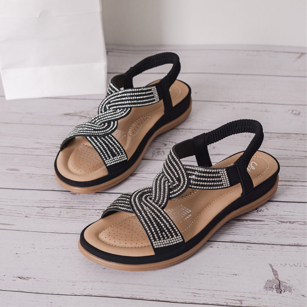 Dame Komfortable Sandaler med funkende Strassdetaljer Stilla