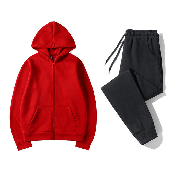Kvinders sporty hoodie sæt med praktisk lynlås og elastisk talje Skovae