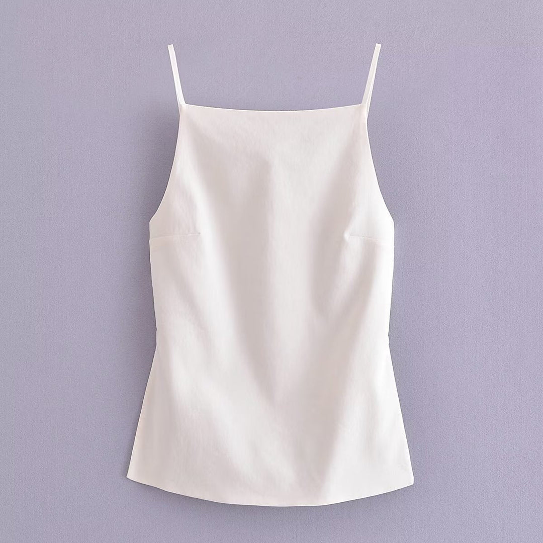 Stilla | Rygget-fri top Plisseret Rygget-fri Kort Vest Top