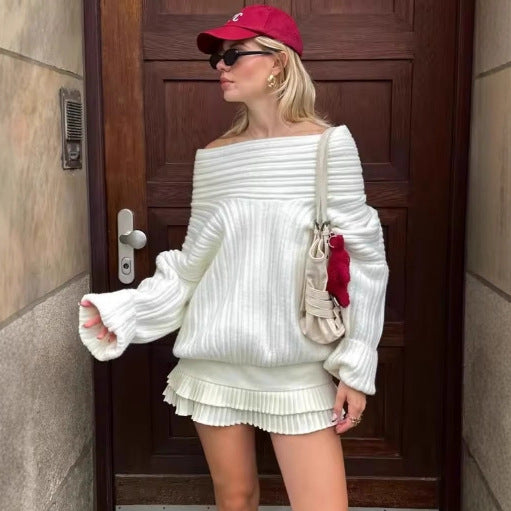 Dame Oversized Strikpullover Stilla