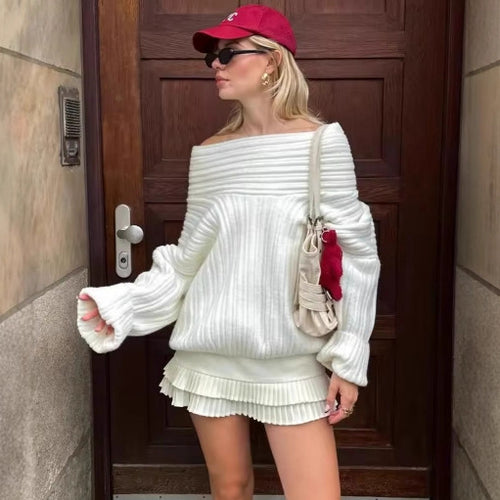 Dame Oversized Strikpullover Stilla