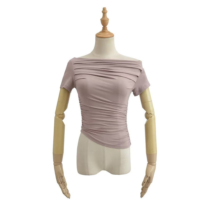 damer elegant overdel med raffinerede folder og smart off-shoulder design Stilla