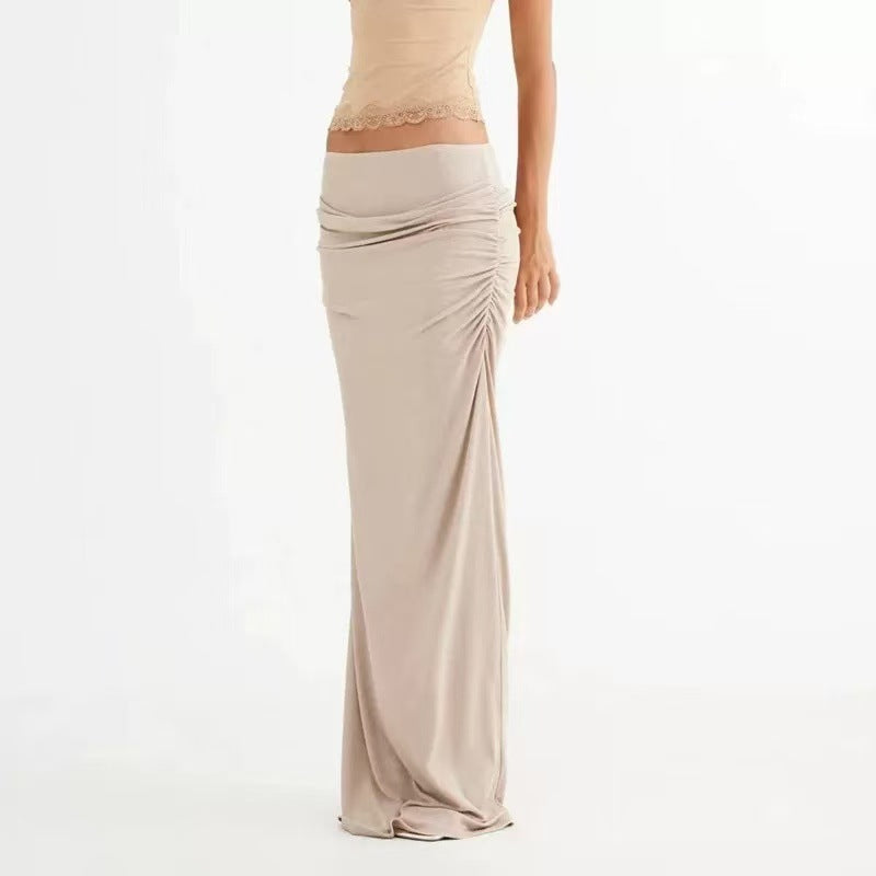 Dame Elegant Rynket Maxi Nederdel Stilla