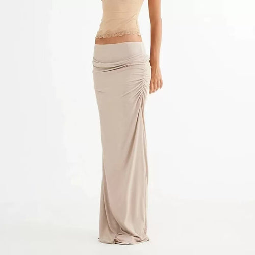 Dame Elegant Rynket Maxi Nederdel Stilla