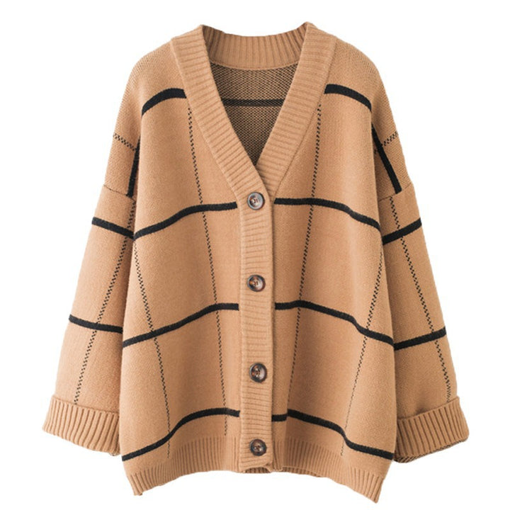 Kvinders stilfulde cardigan med koordineret blokdesign Stilla
