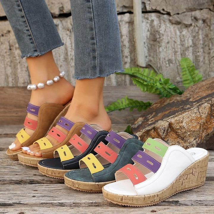 Dame kile-sandaler med farverige remme Stilla