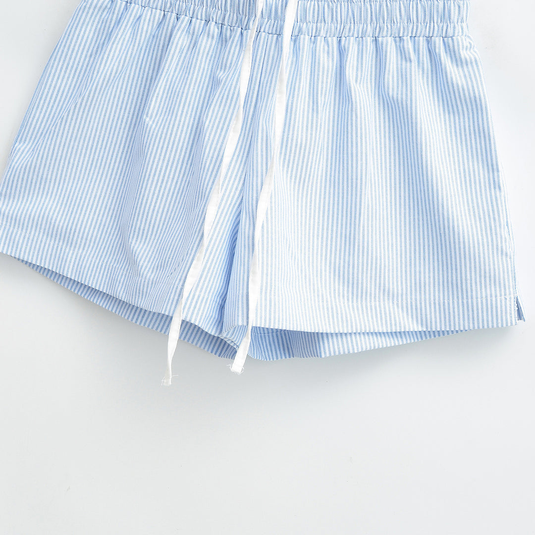 Dame sporty shorts med elastisk talje og dekorativ snor Stilla