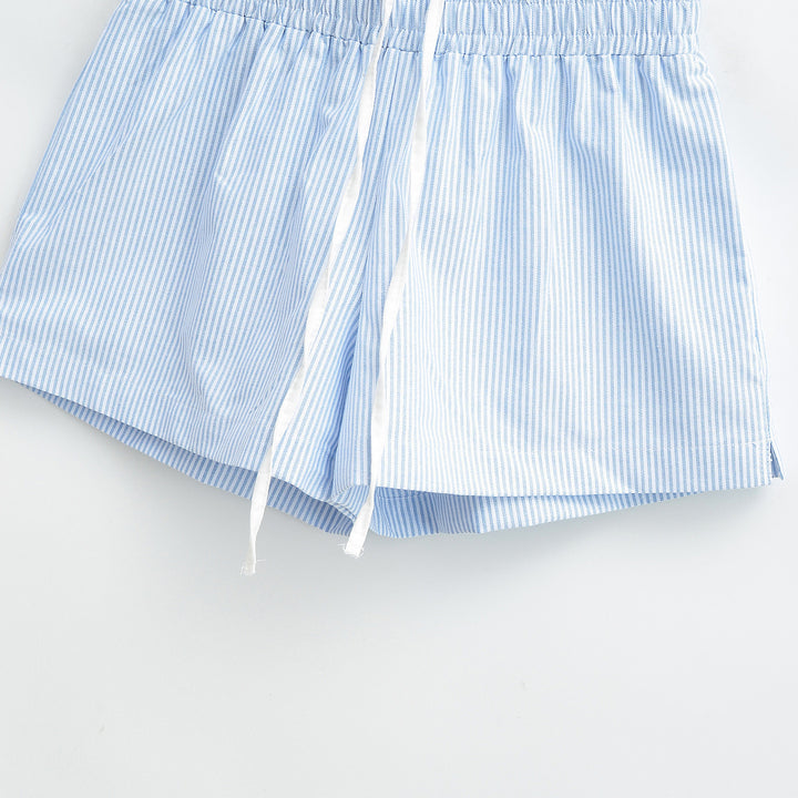 Dame sporty shorts med elastisk talje og dekorativ snor Stilla