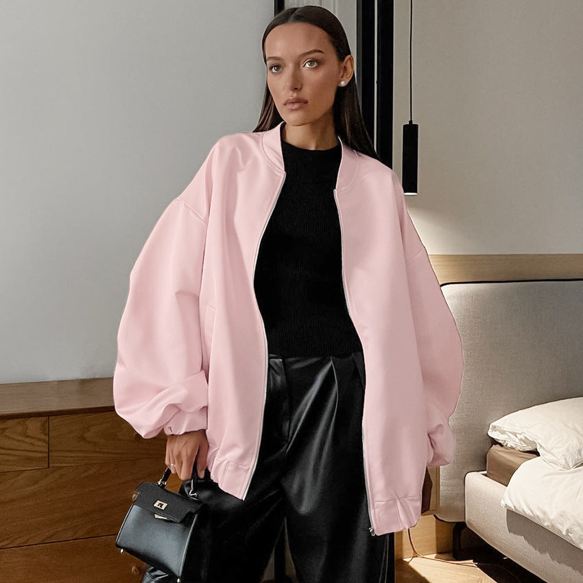Dame Oversized Blousonjakke med afslappet snit og elastiske manchetter Stilla