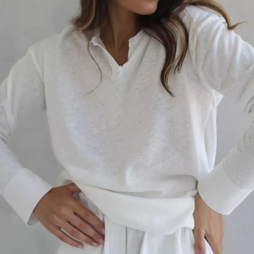 Dame afslappet sæt med oversized sweater og brede bukser Stilla