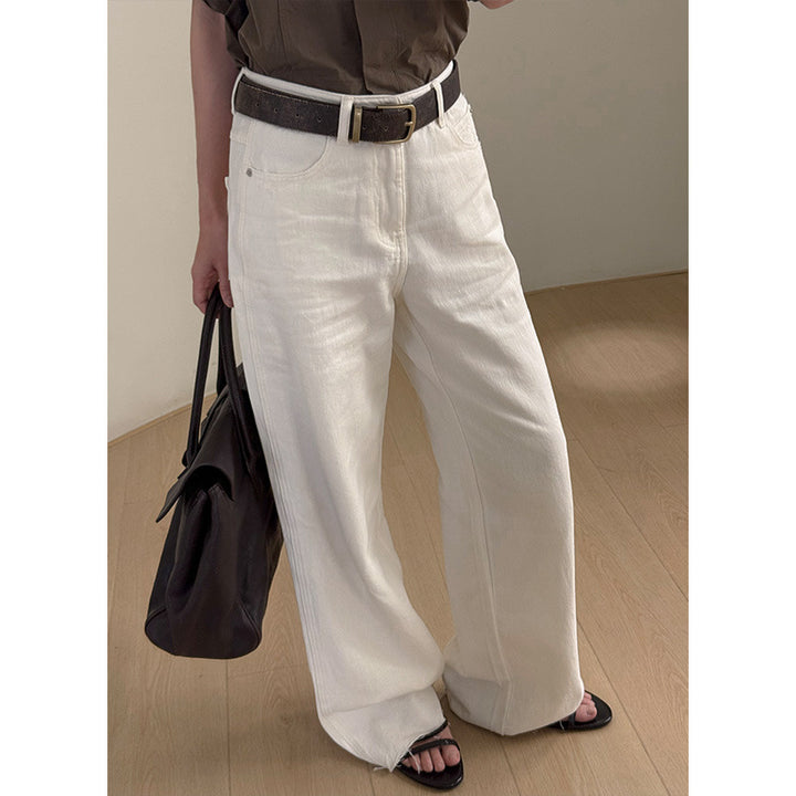 Dame bred High-Waist-jeans i høj kvalitet denim Stilla