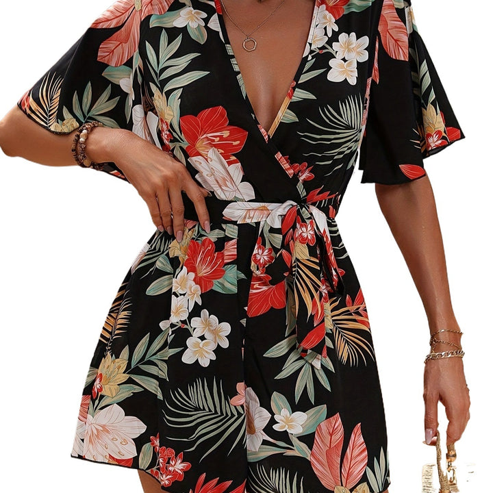 Dame Floral Print Wrap Overall Stilla