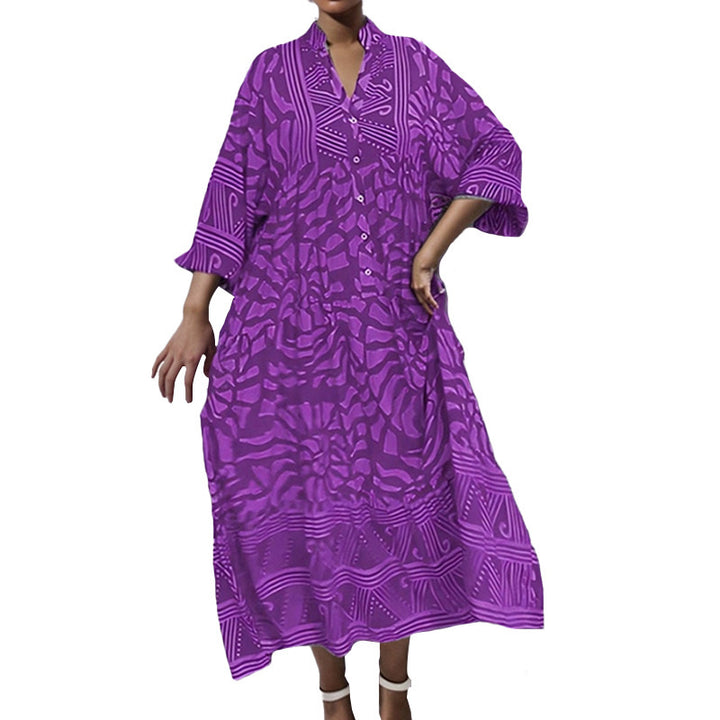 Kvinders Kaftan Kjole med Trendy Mønster Stilla