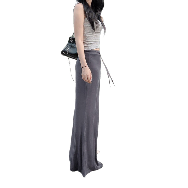 Damen eleganter Maxi-Rock mit verstellbarem Taillenband Skovae