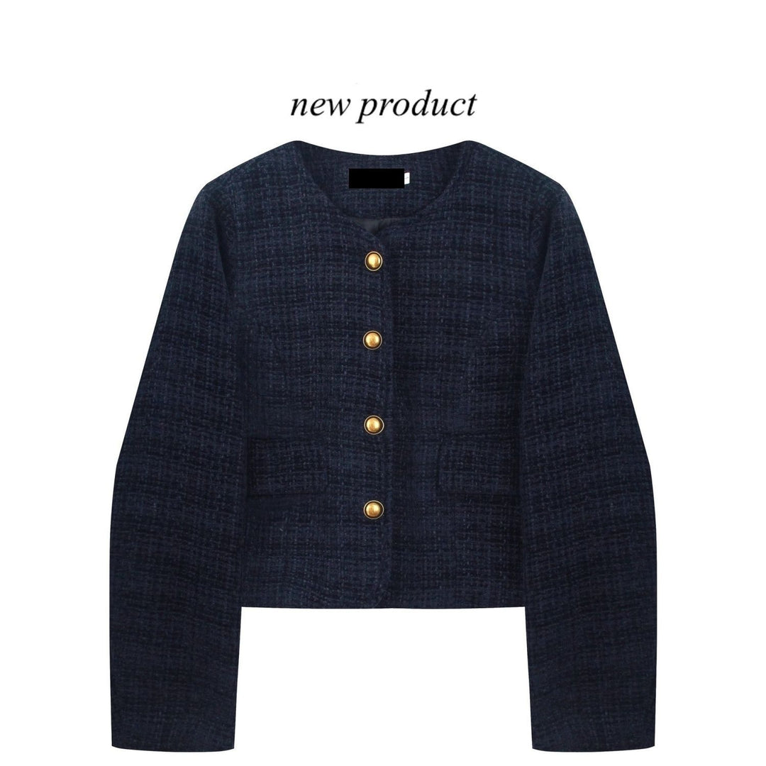 Kvindernes cropped blazer med guld knapper Stilla